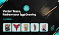vector trace, redraw your logo, convert drawing to vector