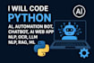 code python ai, automation bot, chatbot, ai web app, nlp, ocr, llm, nlp, rag, ml