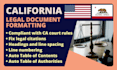 format legal documents for california courts