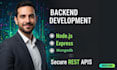 do backend development and create secure rest apis using node js, express