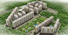 reconfigure 3d architectural rendering, residential complex, gated community,