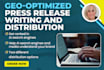 write and distribute a GEO press release with ai focused q and a matrix