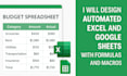 design full automation excel spreadsheet google sheet excel macro budget spreads