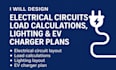design electrical circuits load calculations, lighting ev charger plans