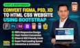 do figma to HTML CSS conversion using bootstrap or tailwind
