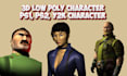 do 3d retro, ps1, ps2, y2k low poly game character, lowpoly character, animation