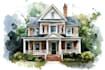 watercolor a house portrait