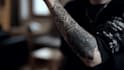 eate sleeve tattoo design in geometric style