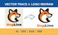 vector trace and redraw your logo to high resolution