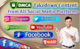 takedown remove harassing defamatory reddit, tiktok,ig,fb,google,onlyfans,x dmca