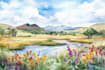 make watercolor landscape design