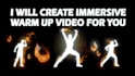 create immersive interactive warm up video in any language
