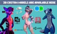 create 3d vrchat avatar 3d vtuber model custom furry avatar