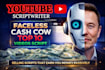 write viral youtube anime faceless voiceover story scripts movie recap scripts