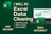 clean, formulas, PDF to excel, pivot table