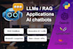 build custom chatbot, rag application, generative ai projects, langchain and llm