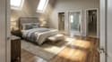 stage your floor plan into a  3d interior design render
