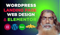 create modern responsive landing page with wordpress elementor