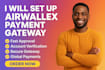 set up airwallex, stripe, paypal, wise complete payment gateway
