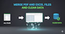 merge PDF and excel files and clean data