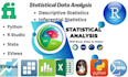 perform statistical data analysis using python, r studio, spss and stata