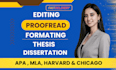 edit, proofread and format your thesis, dissertation or research paper