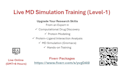 provide live zoom training on molecular dynamics simulation