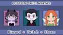 draw custom fantasy chibi avatar for twitch, youtube, discord, steam