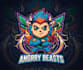 do creative monster mascot logo with t shirt design