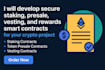 develop secure staking, presale, vesting, and rewards smart contracts