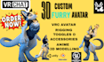 create custom vrchat avatar, vrc avatar, furry avatar 3d vrchat model