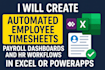 create automated employee timesheets and payroll dashboards