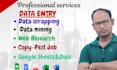 do fastest data entey,copy pest,web research timely