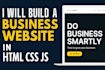 build a business website in HTML CSS js