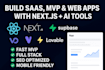 app, website, mvp using react next js bolt, lovable, v0, shadcn ui, supabase
