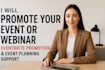do event promotion, manage webinar, eventbrite promotion, event planning