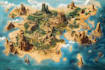 illustration map design 3d isometric cartography