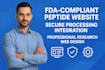 build fda compliant peptide research website with processing