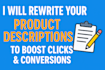 rewrite your product description to increase conversions