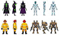 pixel art sprites with different views for retro gaming