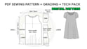 do printable PDF sewing patterns, fashion clothing pattern maker, size grading