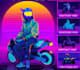 do illustration retrowave cyberpunk synthwave with my style