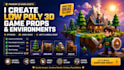 create low poly 3d game assets for unity , unreal