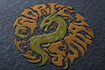 drow unique medieval, fantasy, game title logo