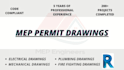 do mep drawings, plumbing, electrical, mechanical hvac plans