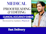 proofread medical content with clinical accuracy, evidence