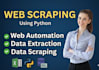 do python web scraping, data mining and web automation