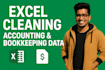 clean, format and analyze excel accounting and bookkeeping data