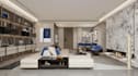 redesign functional living area, luxury villa interior render,master bedroom cgi