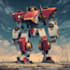 custom futuristic mecha robot character art